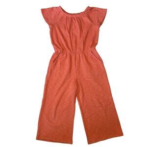 Cat & Jack Coral Ribbed Jumpsuit Romper 6-7Y